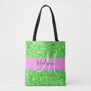 Tote Bag Glam Pink and Green Parties scintillant Sparkings 
