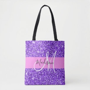 Tote Bag Glam Purple & Pink Parties scintillant Sparkor Nom