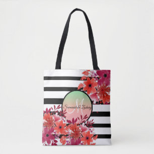 Tote Bag Glamour Chic faux or rayures métalliques