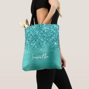 Tote Bag Glittery Turqoise Turquoise Nom