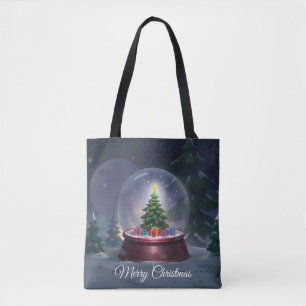 Tote Bag Globe des neiges de l'arbre de Noël