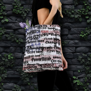 Tote Bag Gloire du baseball Mots de drapeau américain gru