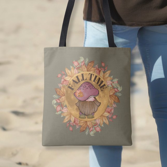 Tote Bag Gnome du temps d'automne mou (Créateur téléchargé)