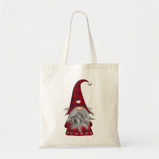 Tote Bag Gnome rouge de ferme de Noël de plaid de Buffalo