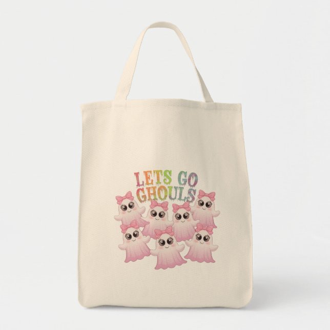 Tote Bag Go Ghouls - Design Halloween sympa et amusant (Devant)