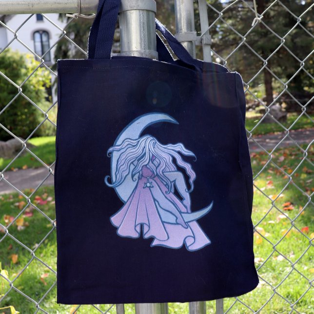 Tote Bag Goddess de lune violette Wiccan Triple Moon Symbol (Créateur téléchargé)