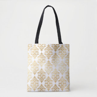 Tote Bag Gold Damask Elegant