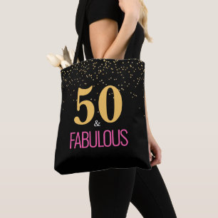 Tote Bag Gold Pink 50 et Fabulous Birthday Fourre-tout