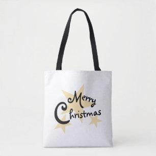 Tote Bag Gold Star sur White Joyer Christmas