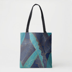 Tote Bag Golden Banana Leaf : Motif de luxe.