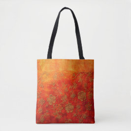 Tote Bag Golden Ember Floral Batik