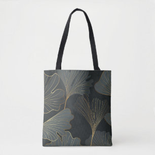 Tote Bag Golden Ginkgo : Luxueux Déco Floral.