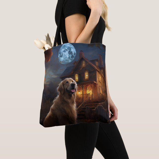 Tote Bag Golden Retriever Halloween effroi (De près)