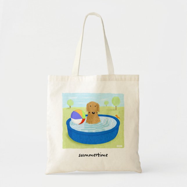 Tote Bag Golden Retriever Sumtime | Cute Dog Art (Devant)