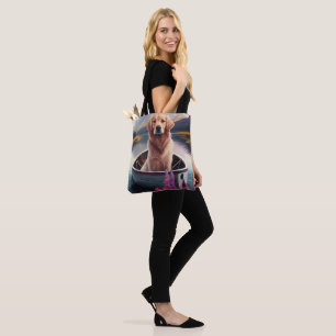 Tote Bag Golden Retriever sur une pagaie : une aventure Pit