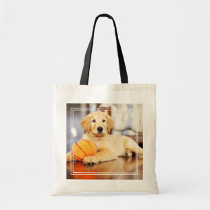 Tote Bag Golden Retriever With Basketball Toy