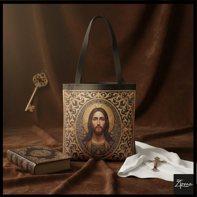 Tote Bag Golden Sacred Icon - Jesus (Créateur téléchargé)