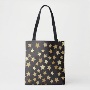 Tote Bag Golden Stars du Black Background