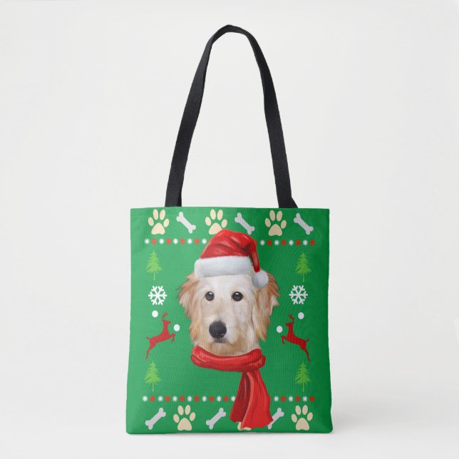 Tote Bag Goldendoodle Chien Vilain Noël (Devant)