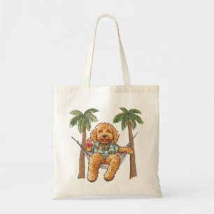 Tote Bag Goldendoodle en chemise hawaïenne