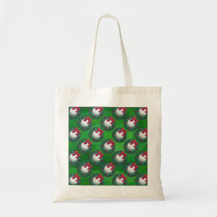 Tote Bag Golf Ball Christmas Wreath Motif sur Green