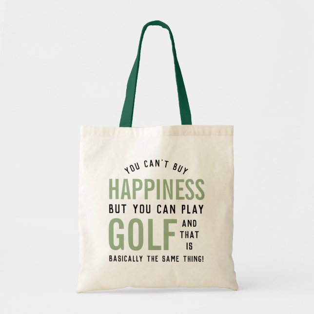 Tote Bag Golf est le bonheur Funny Golf Lover cadeaux (Devant)