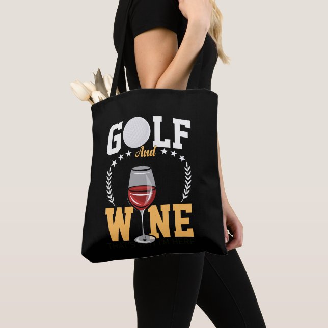 Tote Bag Golf et vin pour golfeur (De près)