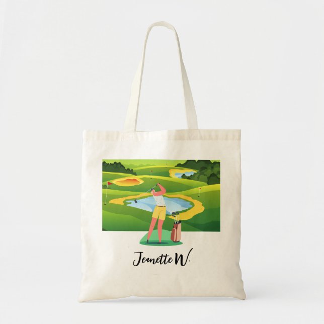 Tote Bag Golf Femme golfeuse (Devant)