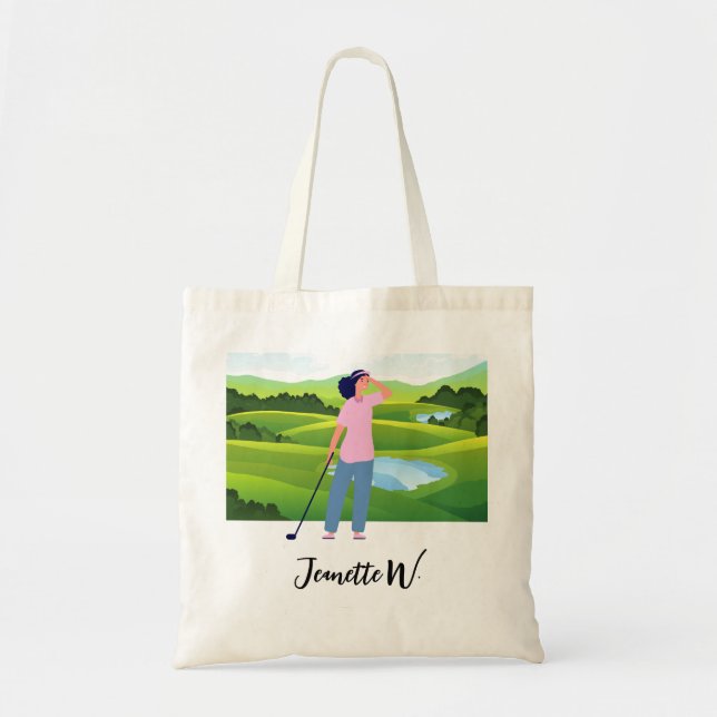 Tote Bag Golf Femme golfeuse (Devant)