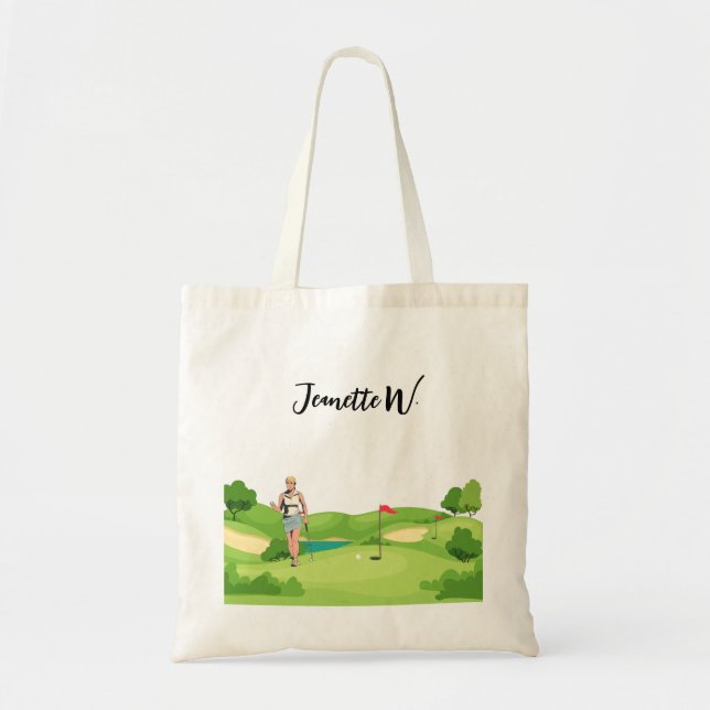 Tote Bag Golf Femme golfeuse (Devant)