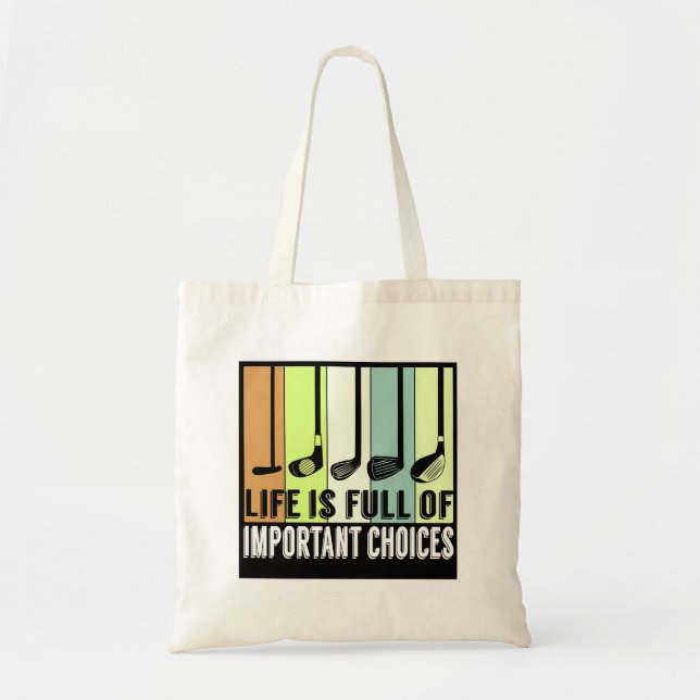 Tote Bag Golf Funny Life Choices Clubs (Devant)
