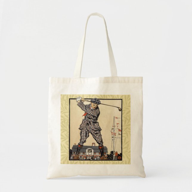 Tote Bag Golf Golfer Vintage Golf antique (Devant)