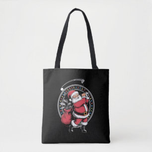 Tote Bag Golf Oh Noël Père Noël Vintage Golfer Golfi