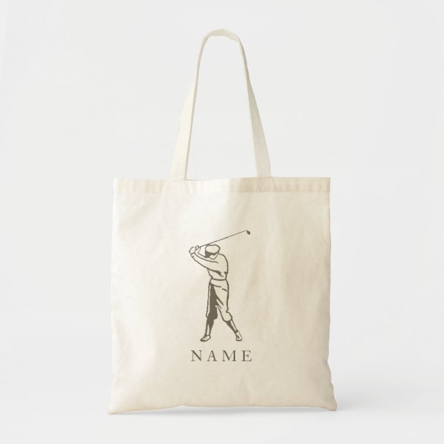 Tote Bag Golfeur personnalisé par Taupe (Devant)