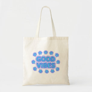 Tote Bag Good Vibes Empreintes de pattes de chiens caricatu