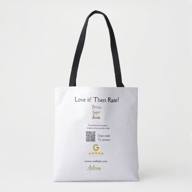 Tote Bag Google évaluez-nous avis commande achat entreprise (Devant)