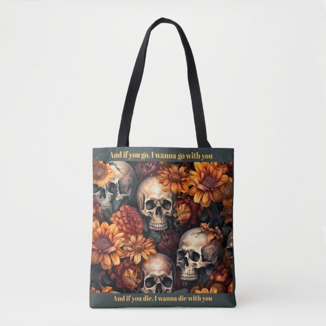 Tote Bag Goth Dark Romance Cheques solitaires (Devant)