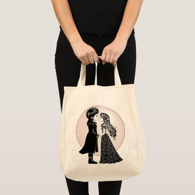 Tote Bag Gothique Emo Enfants Kiss Valentine's Day (Devant (produit))