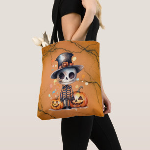 Tote Bag Goule et citrouilles orange noir Halloween