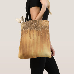 Tote Bag Gouttes de beauté Pailleté miel doré qui coule