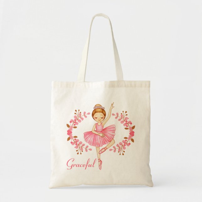 Tote Bag Graceful Ballerina Red-Head (Devant)