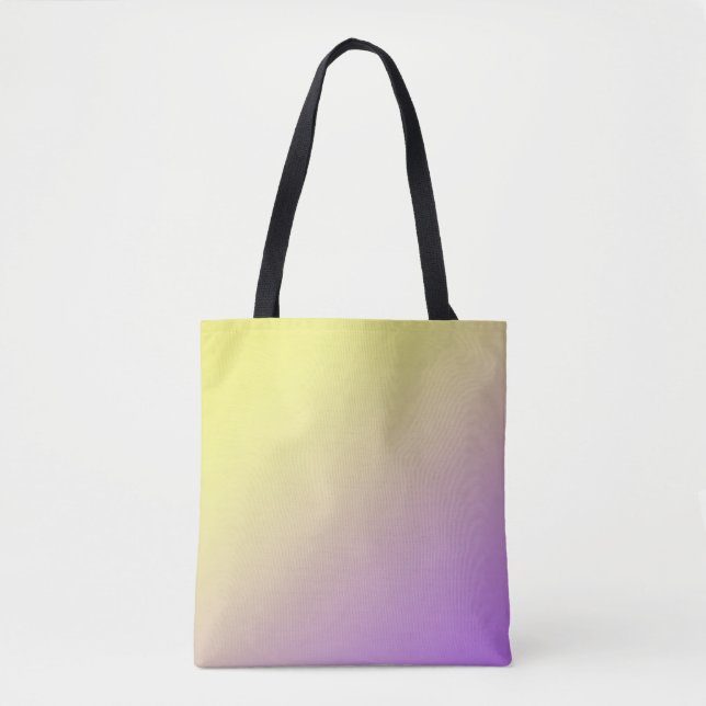 Tote Bag Gradient de blocs couleur jaune à violet (Devant)