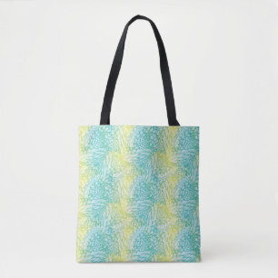 Tote Bag Gradient jaune et bleu vintage floral