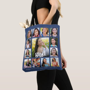 Tote Bag Graduation Navy K-12 Bold Modern Photo Collage