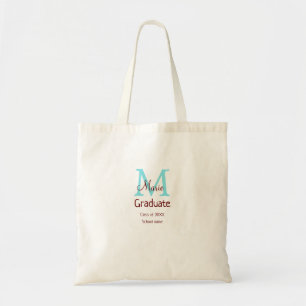 Tote Bag Gradué ajouter nom monogramme vert rose simple min