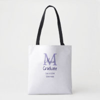 Gradué ajouter nom monogramme violet simple m mini