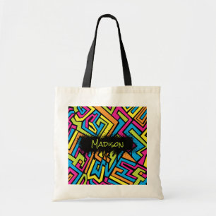 Tote Bag Graffiti de rue en néon coloré Motif artistique