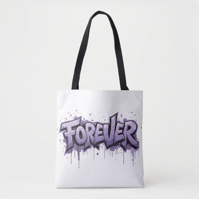 Tote Bag Graffiti Lavender Infinity "FOREVER" (Devant)