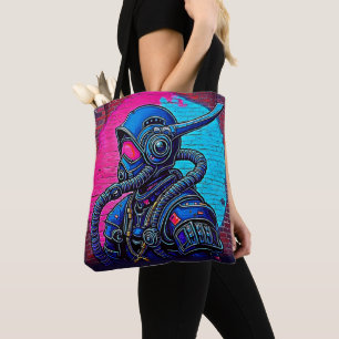 Tote Bag Graffiti muraux masqués en néon