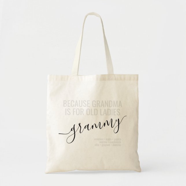 Tote Bag Grammy Grand-mère pour les petites filles âgées (Devant)